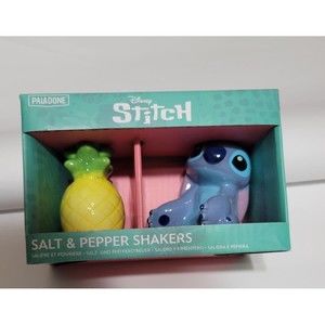 Disney Lilo And Stitch Pineapple Ceramic Salt And Pepper Shakers